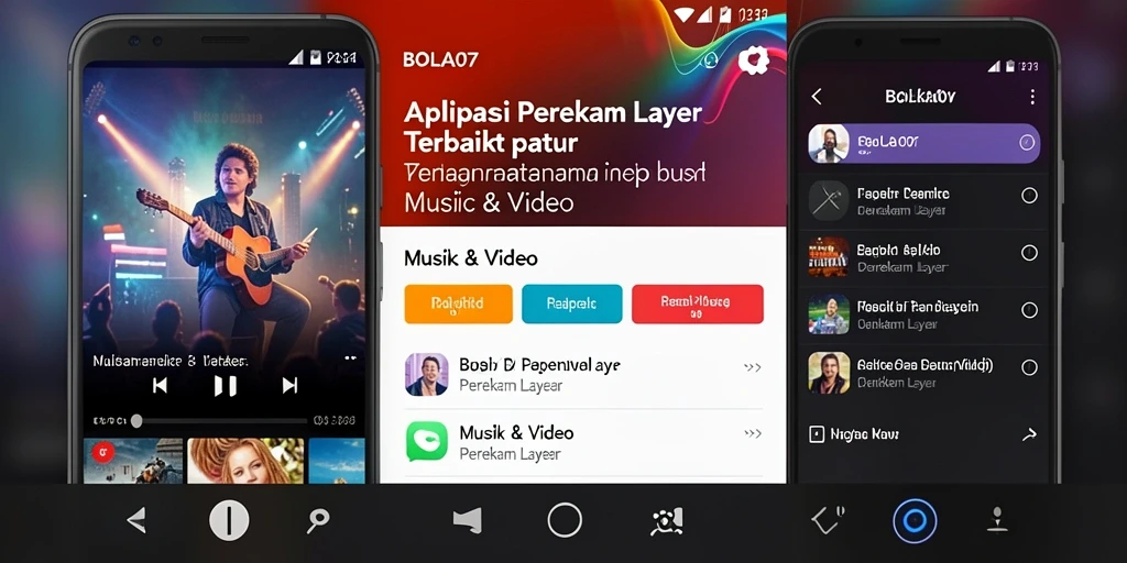 Antarmuka utama BOLA07 dengan fungsi perekaman layar.