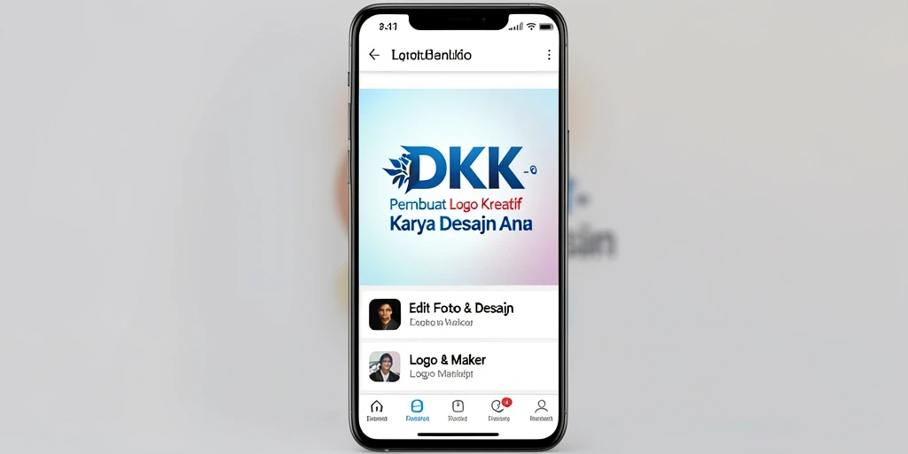 Antarmuka DKK yang intuitif dan mudah digunakan untuk membuat logo.