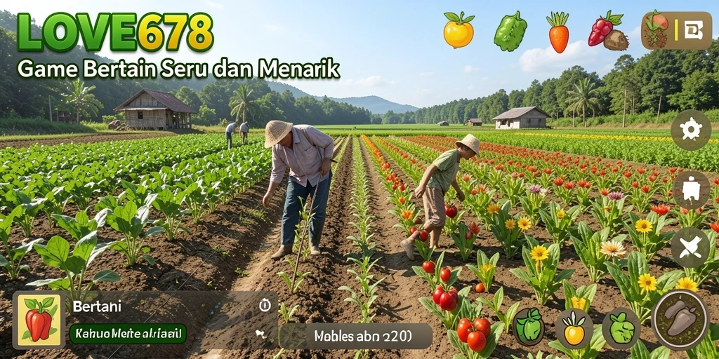Antarmuka menarik dan mudah digunakan saat bertani dalam LOVE678.
