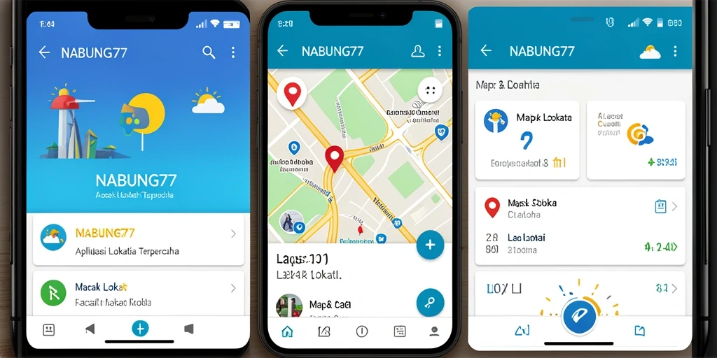 Screenshot utama NABUNG77 menampilkan antarmuka pengguna dengan fitur Lacak Lokasi.