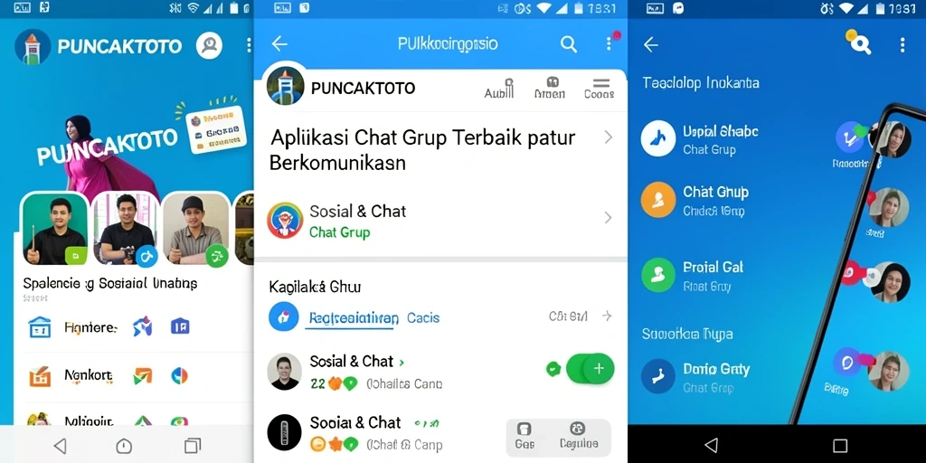 Tampilan antarmuka PUNCAKTOTO untuk grup chat yang interaktif.