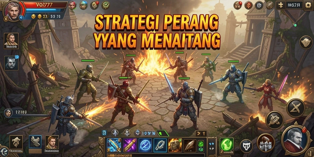 Tampilan antarmuka strategis VO777 dengan elemen pertempuran yang menarik.
