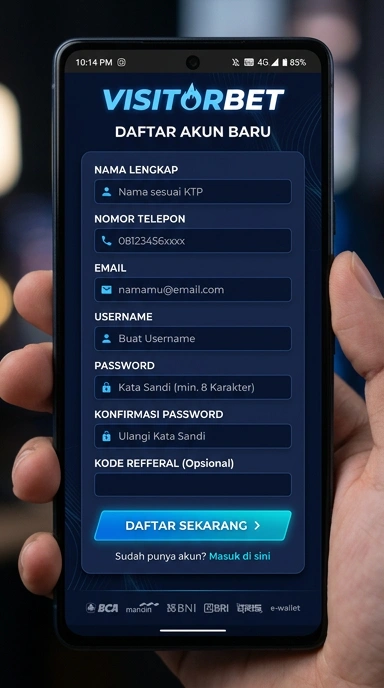 Cara Mudah Daftar Akun Visitorbet di Android